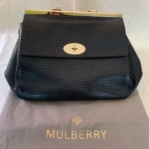 Mulberry Navy Shrunken Calf Skin Suffolk Bag